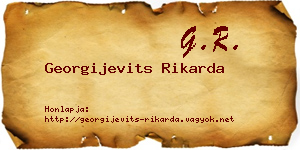 Georgijevits Rikarda névjegykártya